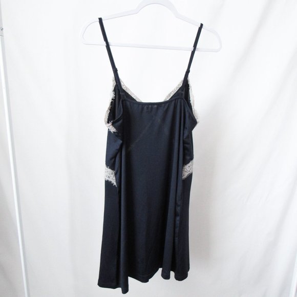 NANETTE LEPORE Slip Dress With Lace in Navy Blue Size-L - Picture 8 of 10
